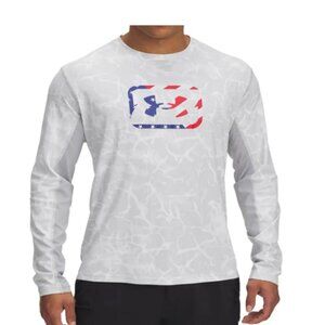 Under Armour Freedom Mens T-Shirt 3XL Fish Pro Aop Long Sleeve Mod Gray NWT